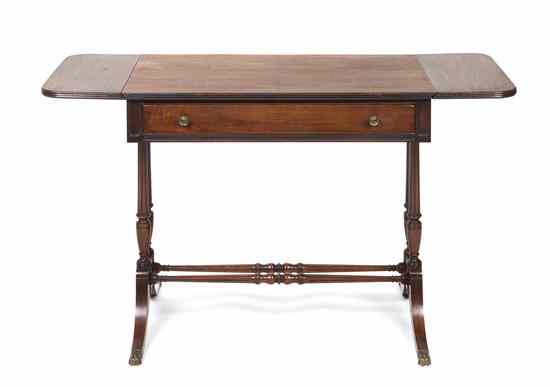 Appraisal: A Georgian Style Walnut Console Table the rectangular top with