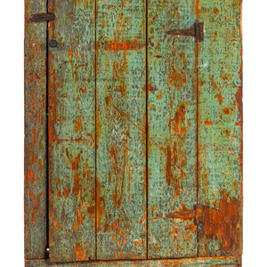 Appraisal: A Primitive Painted Cabinet th th Century Height x width