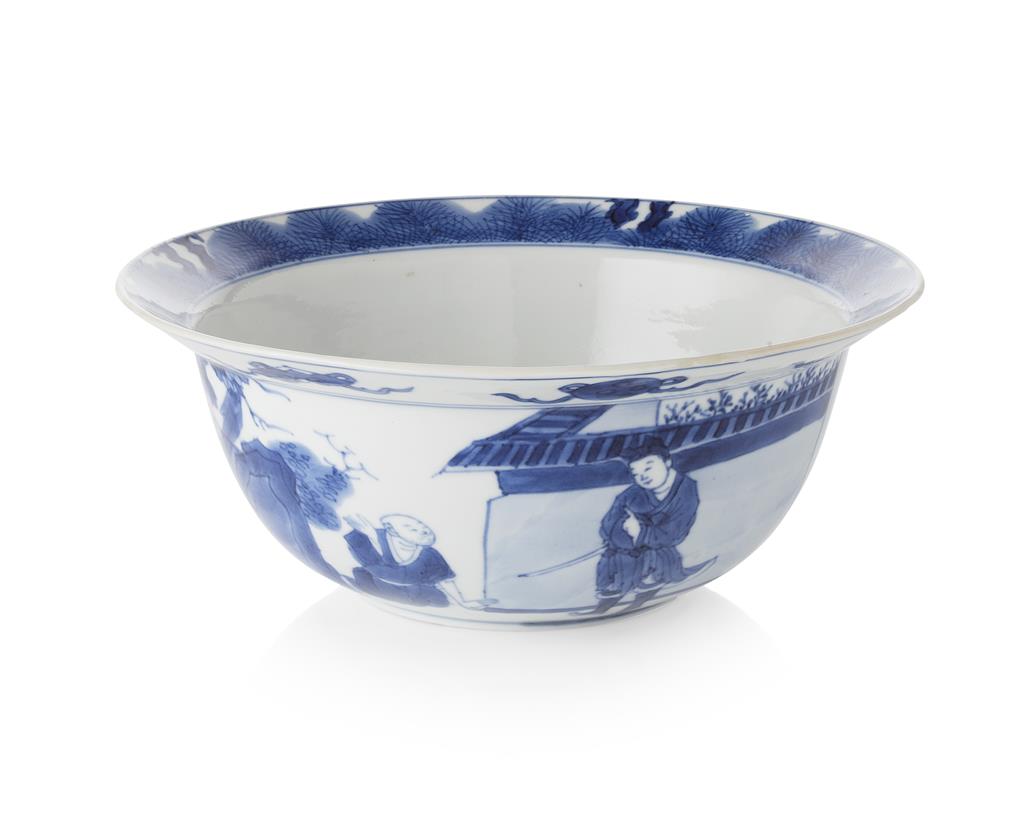 Appraisal: BLUE AND WHITE 'KLAPMUTS' BOWL KANGXI MARK AND OF THE