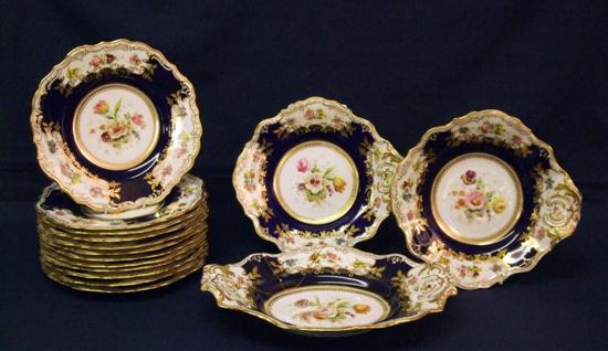 Appraisal: Early twentieth century Copeland Spode dessert service with royal blue