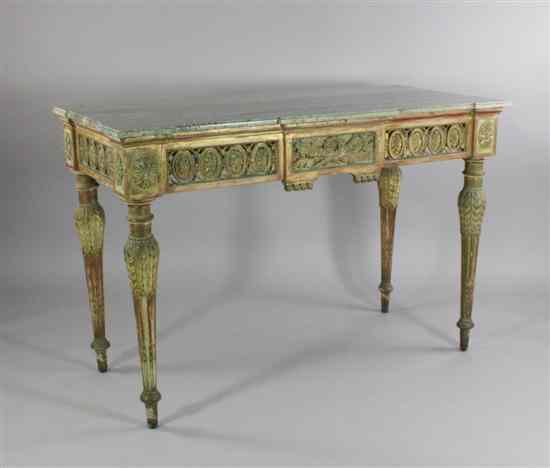 Appraisal: A th century Italian pale green painted and parcel gilt