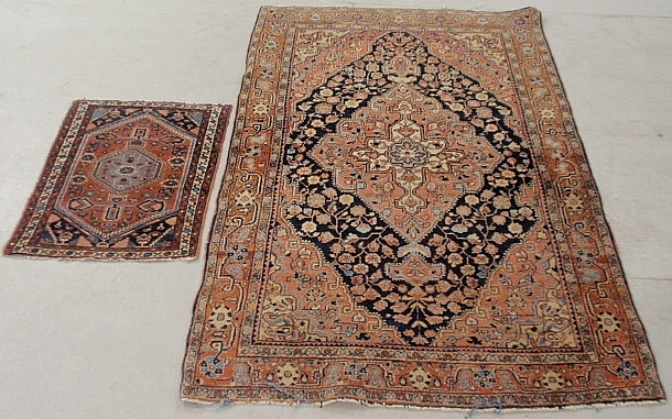 Appraisal: - Sarouk oriental center hall carpet x and a throw