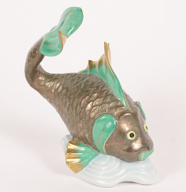 Appraisal: Herend porcelain tropical fish figure with molded scales fishnet paint