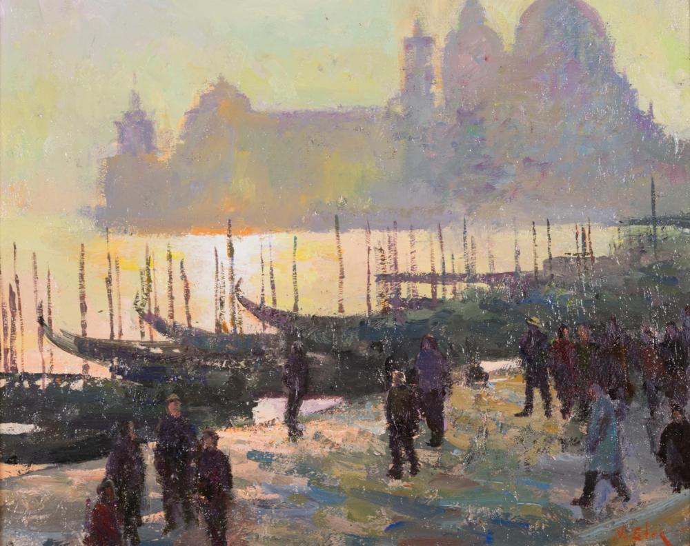 Appraisal: NICK STOQ United States st century oil on canvas Venice