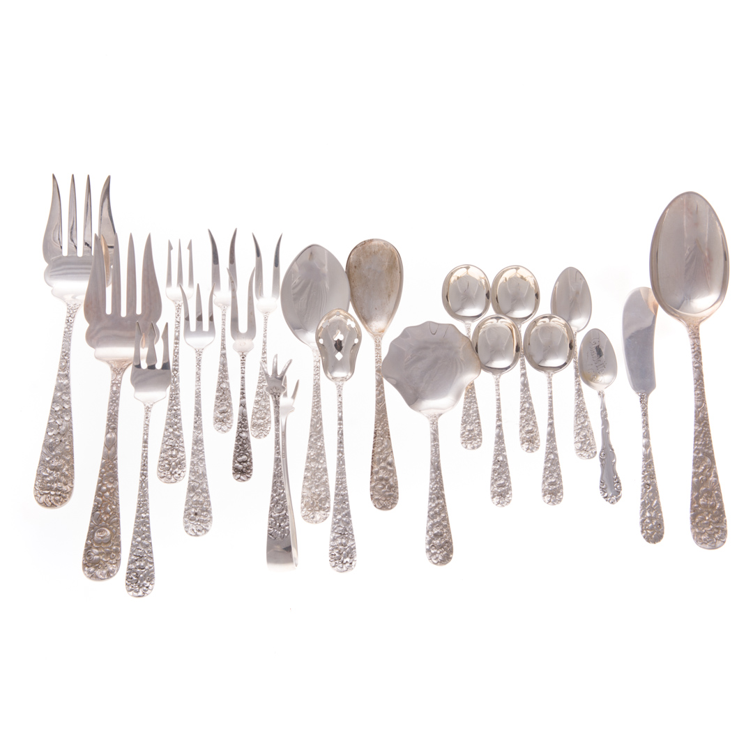 Appraisal: Stieff Rose sterling serving other pieces pieces comprising serving forks