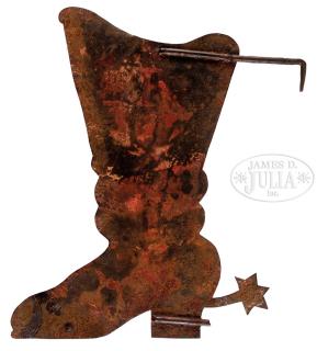 Appraisal: TH TH CENTURY METAL BOOT TRADE SIGN The boot cut