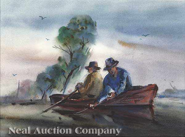 Appraisal: Charles Henry Reinike American Louisiana - Fishing on the Bayou