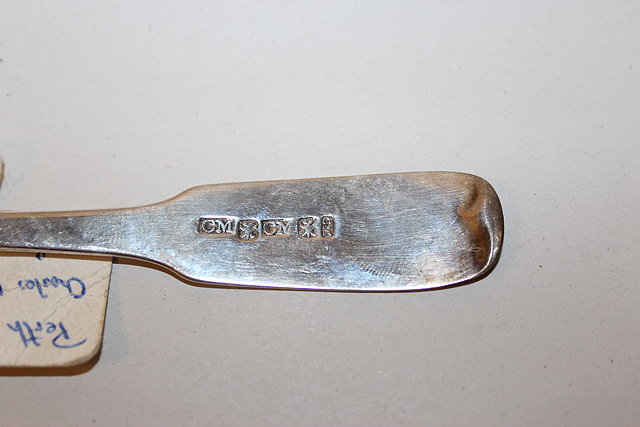 Appraisal: A SCOTTISH PROVINCIAL SILVER DESSERT SPOON circa with marks for