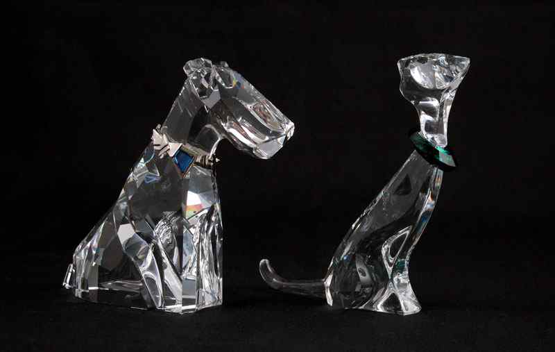 Appraisal: SWAROVSKI CRYSTAL FIGURES THE CAT THE DOG THE CAT A