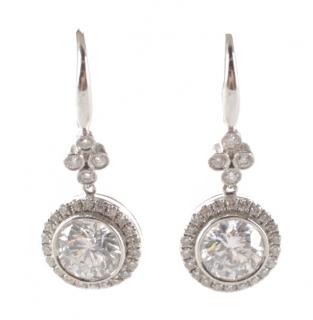 Appraisal: k White Gold and Diamond Halo Earrings Ladies k white