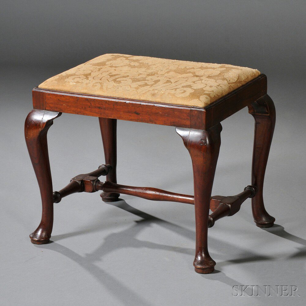 Appraisal: Queen Anne Mahogany Stool probably England mid- th century the