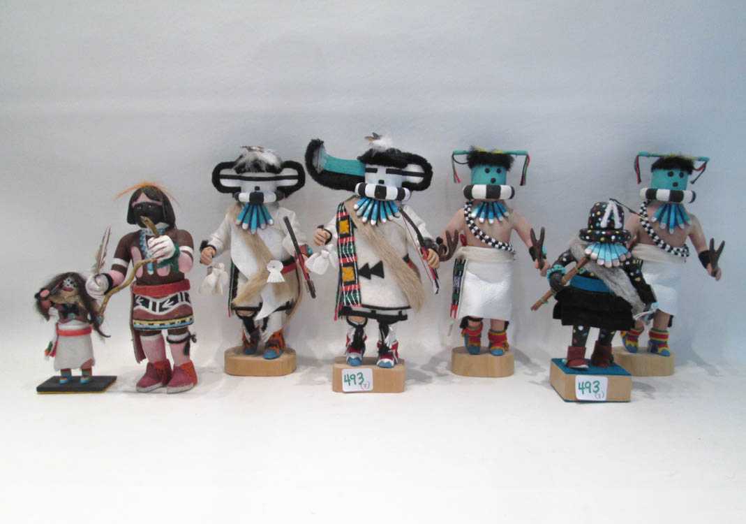 Appraisal: COLLECTION OF SEVEN NATIVE AMERICAN KACHINA FIGURES all of hand