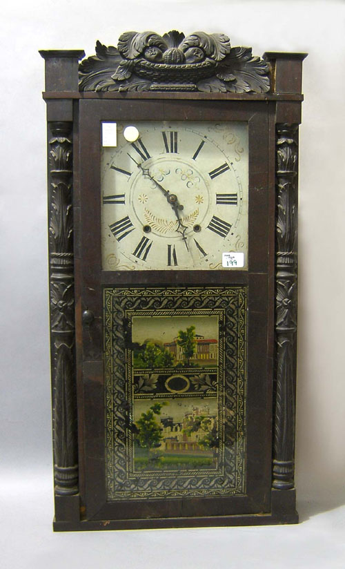 Appraisal: Jerome Darrow carved column and splat shelf clock th c