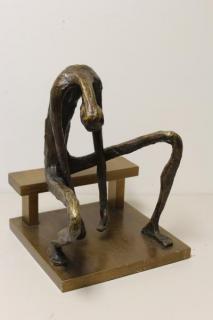 Appraisal: YAZBEK Charlotte Bronze Sculpture Broken Man Signed and dated on