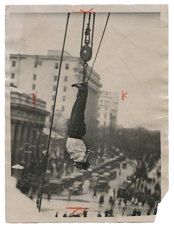 Appraisal: Houdini Strait Jacket Escape Press Photo Houdini Harry Ehrich Weisz