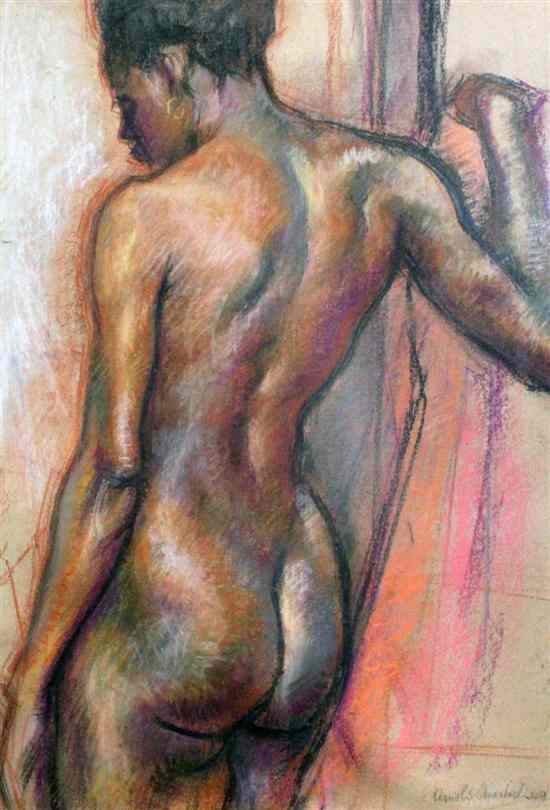 Appraisal: Arnold Auerbach - pastel African figure study signed and dated