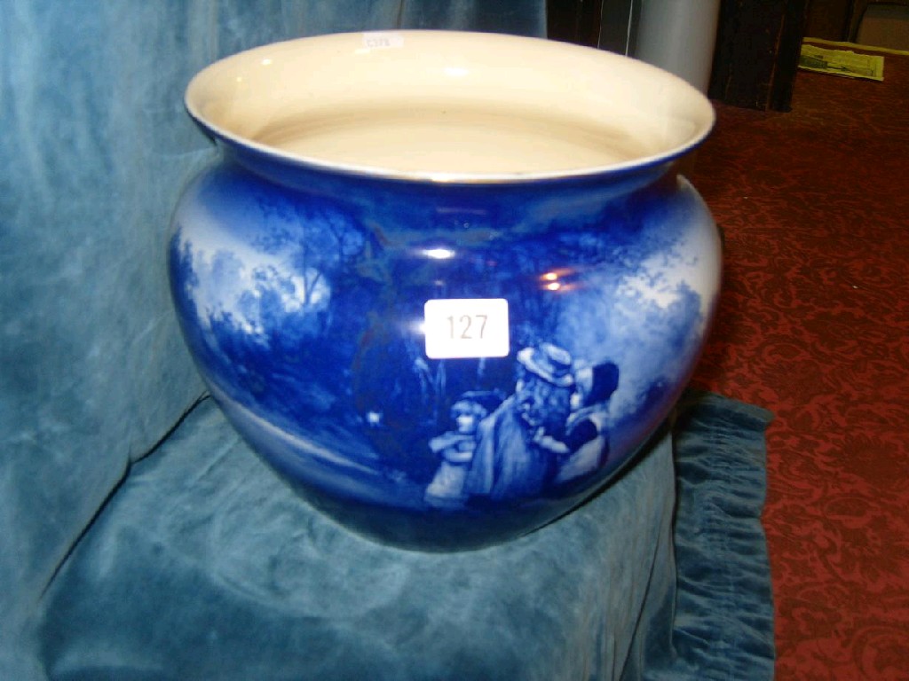 Appraisal: A Royal Doulton jardiniere with blue printed tonal decoration of