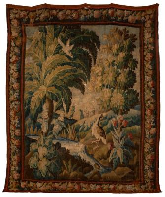 Appraisal: A late th early th Century Flemish Verdure tapestry depicting