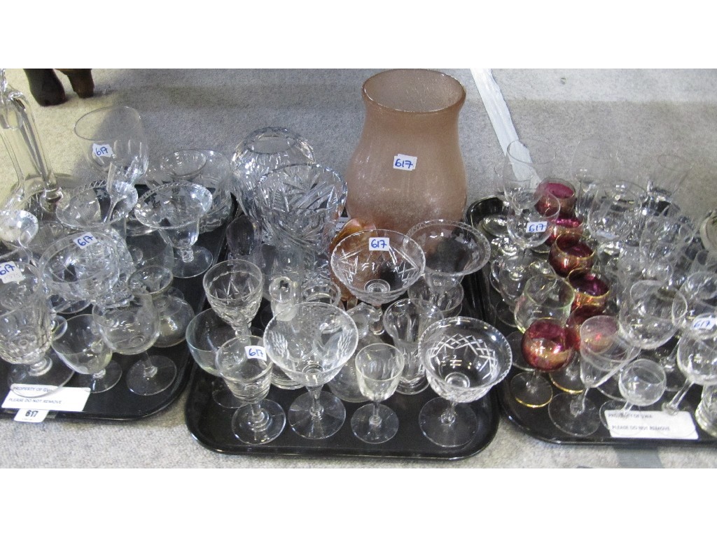 Appraisal: Three trays of various crystal and glassware