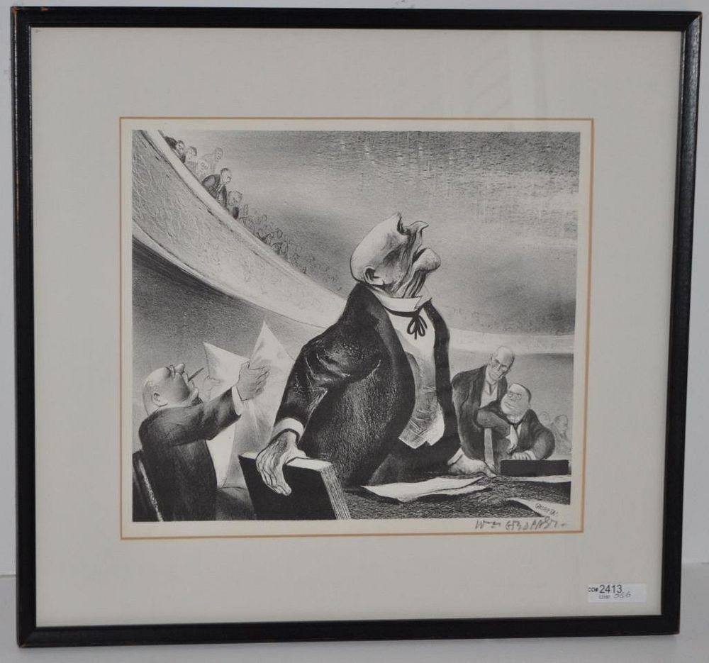 Appraisal: W Gropper The Opposition Litho Signed L R William Gropper