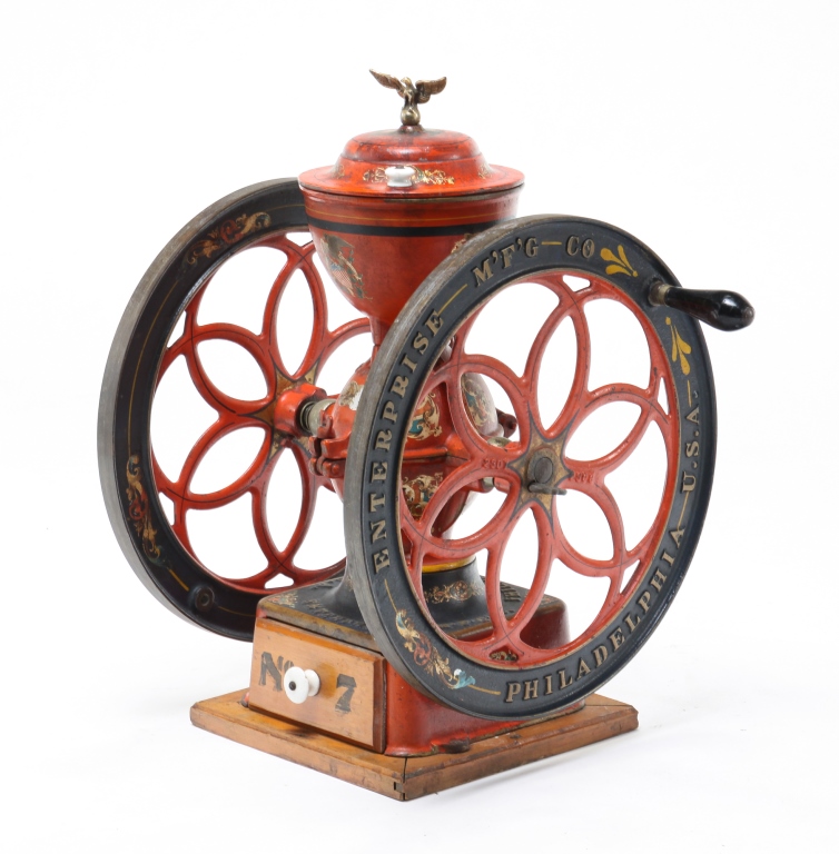 Appraisal: ENTERPRISE DOUBLE WHEEL COFFEE MILL Philadelphia Patented July th Enterprise