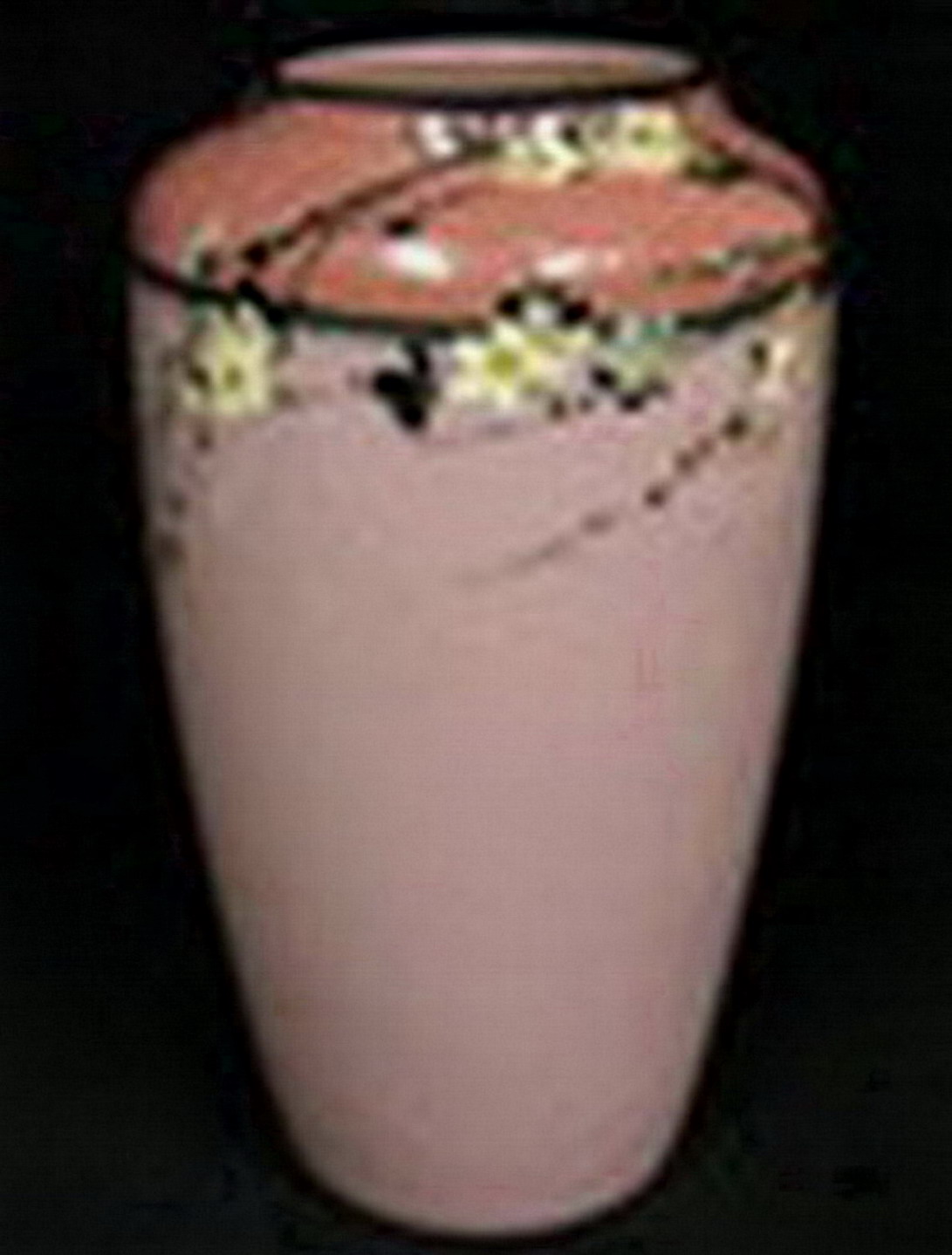 Appraisal: EARLY WELLER INCH VASE Very thickly painted flowers with heavy