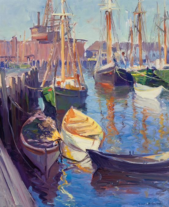 Appraisal: EMILE ALBERT GRUPPE American - Gloucester Harbor oil on canvas