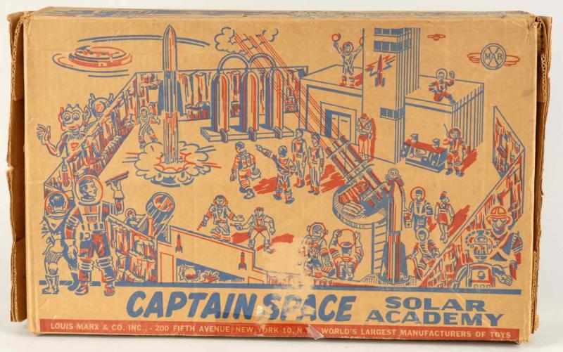 Appraisal: Marx Captain Space Solar Academy Play Set Description Set appears