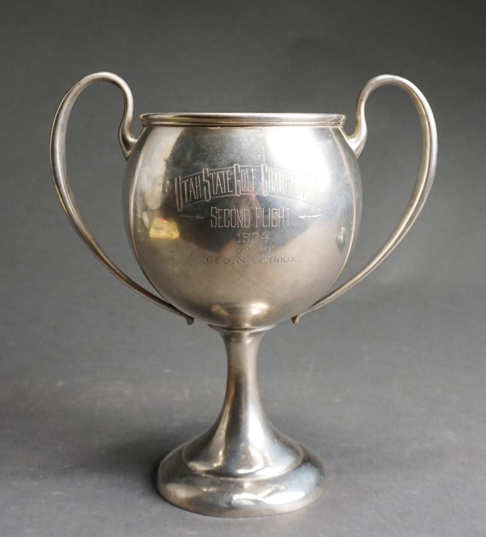 Appraisal: Shreve Co Sterling Silver Two-Handled Trophy Cup 'Utah State Golf