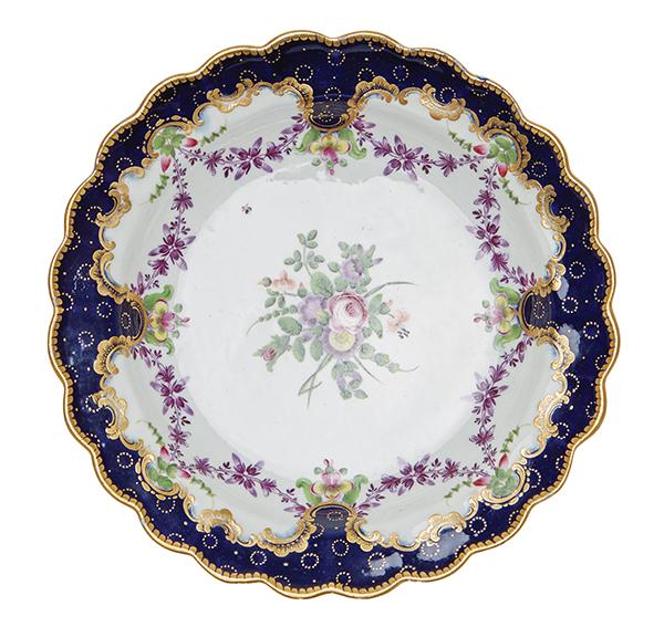 Appraisal: A WORCESTER DR WALL PORCELAIN PLATE CIRCA - With gilt