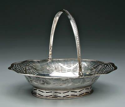 Appraisal: George III English silver basket oval with scalloped rim and