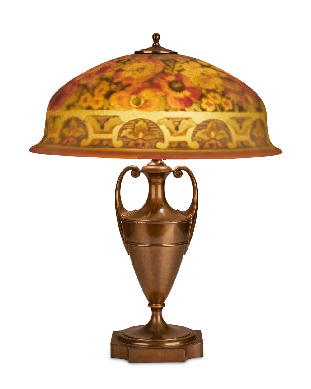 Appraisal: A Pairpoint reverse-painted glass Berkeley table lamp Circa - New