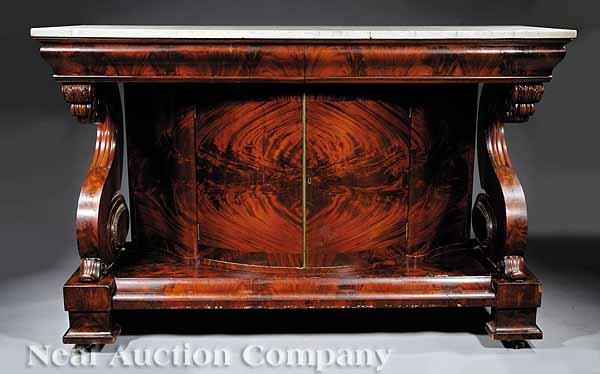 Appraisal: An American Late Classical Carved Mahogany Console Cabinet c Philadelphia