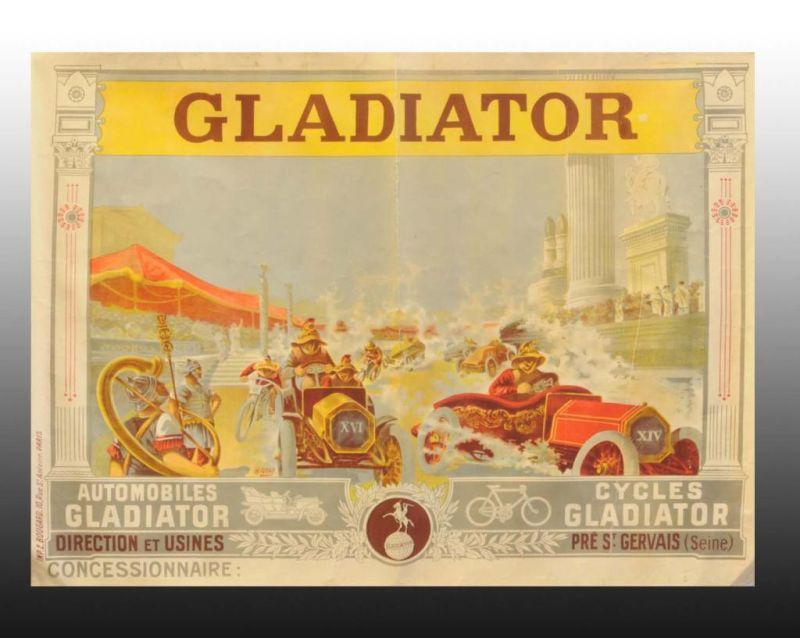 Appraisal: Large Gladiator Paper Poster on Linen Description Circa s to