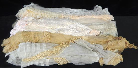 Appraisal: TEXTILES Lawn and lace tea dresses early th C five