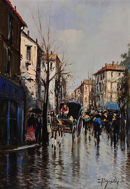 Appraisal: CIRO CANZANELLA b Street scene - Naples signed oils on