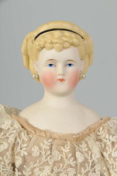 Appraisal: Blonde Parian Lady with Pierced Ears Condition Excellent Size T