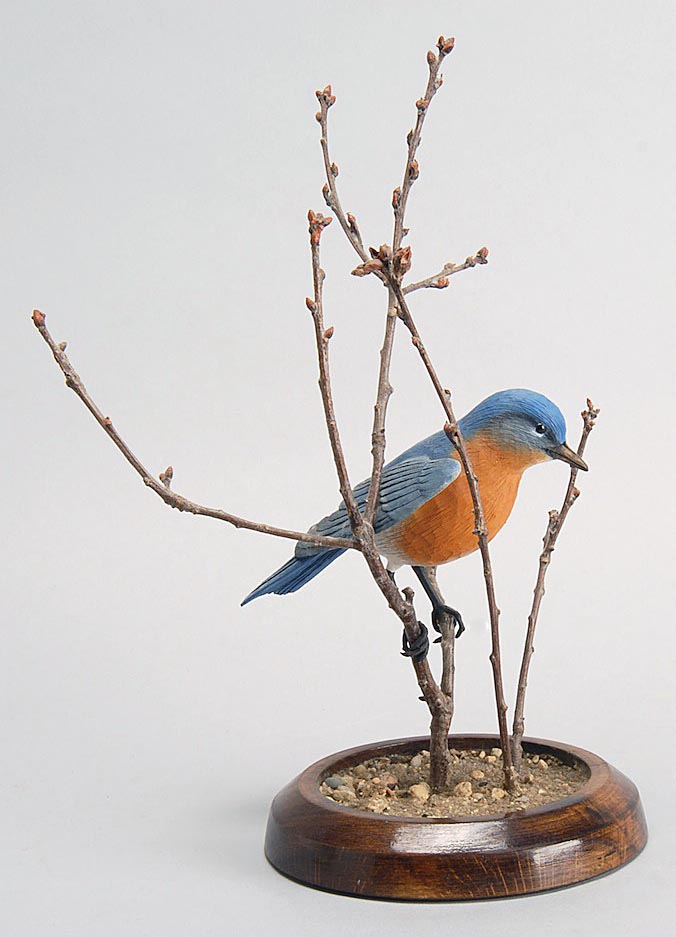 Appraisal: LIFE-SIZE BLUEBIRD by Stan Sparre of Cape Cod Massachusetts Glass