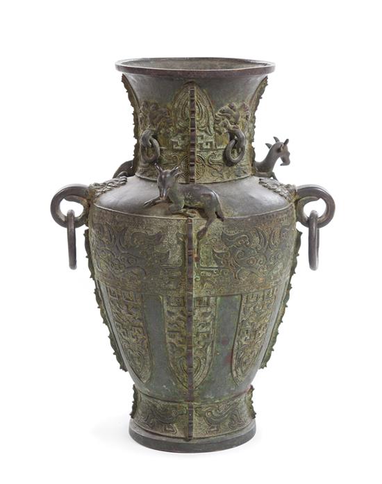 Appraisal: Sale Lot A Large Chinese Archaistic Bronze Vase ming dynasty