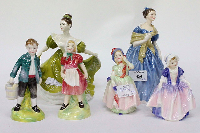 Appraisal: A GROUP OF SIX ROYAL DOULTON FIGURINES consisting of 'DinkyDo'