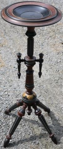 Appraisal: LATE TH CENTURY AESTHETIC MOVEMENT PLANT STAND EBONY WITH POLYCHROME