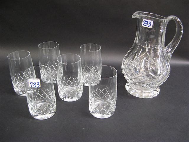 Appraisal: IRISH -PIECE CUT CRYSTAL DRINKS SET in the style of