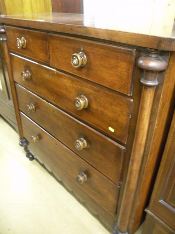 Appraisal: A Victorian mahogany chest of two short and three long