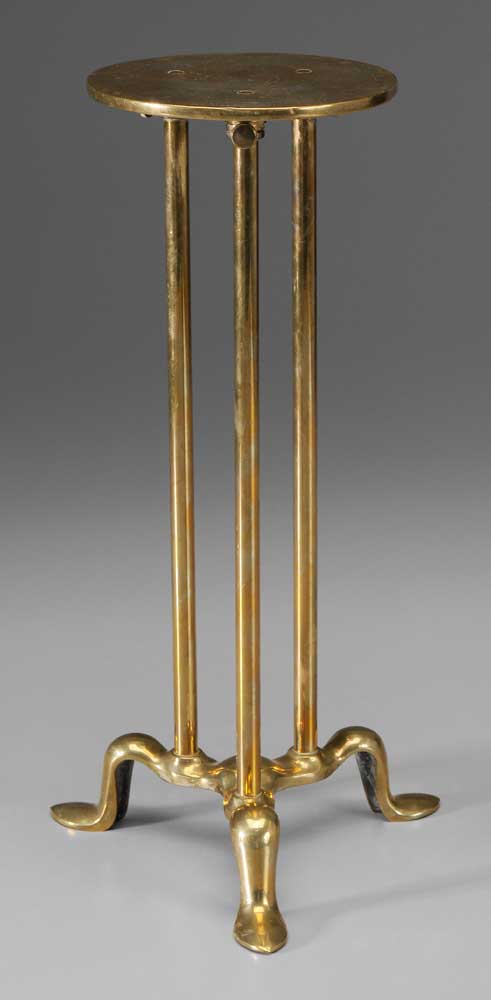 Appraisal: Brass Kettle Stand English th century or earlier adjustable tripod