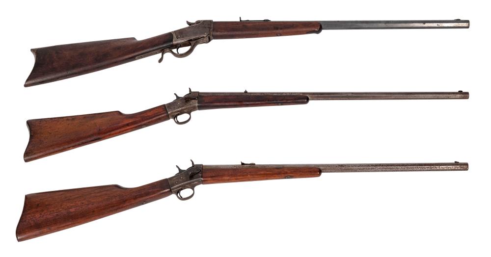 Appraisal: THREE ROLLING BLOCK ACTION RIFLES TH CENTURY THREE ROLLING BLOCK