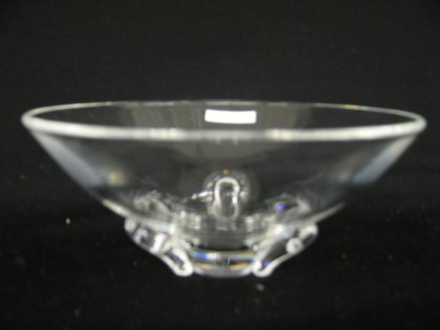 Appraisal: Steuben Crystal Bowl tri-petal base diamter deep signed excellent