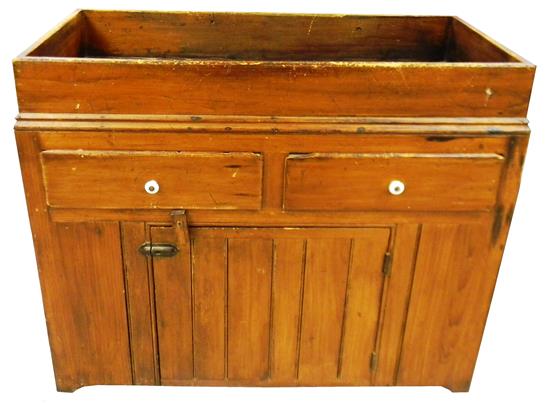 Appraisal: th C dry sink pine with honey brown stain open