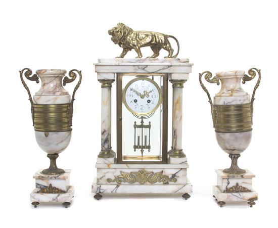 Appraisal: Sale Lot An Empire Style Gilt Bronze Mounted Marble Clock