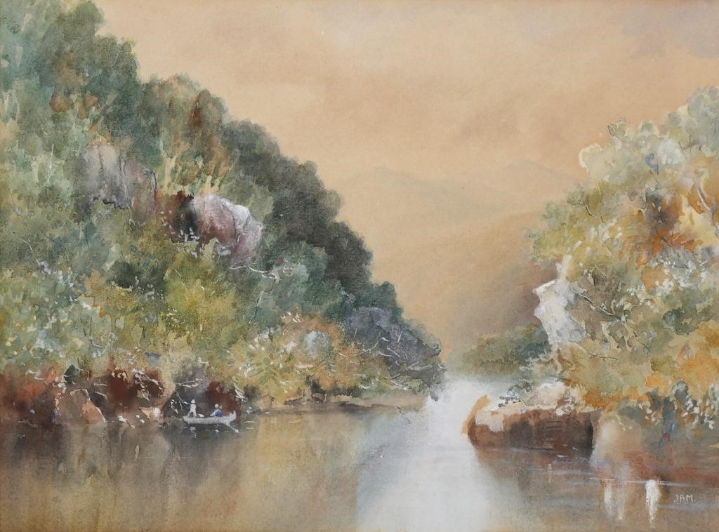 Appraisal: Watercolor painting by John Mather Australian - showing two people