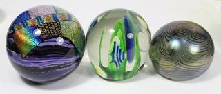 Appraisal: lot of Art glass paperweights one having aquarium decoration with